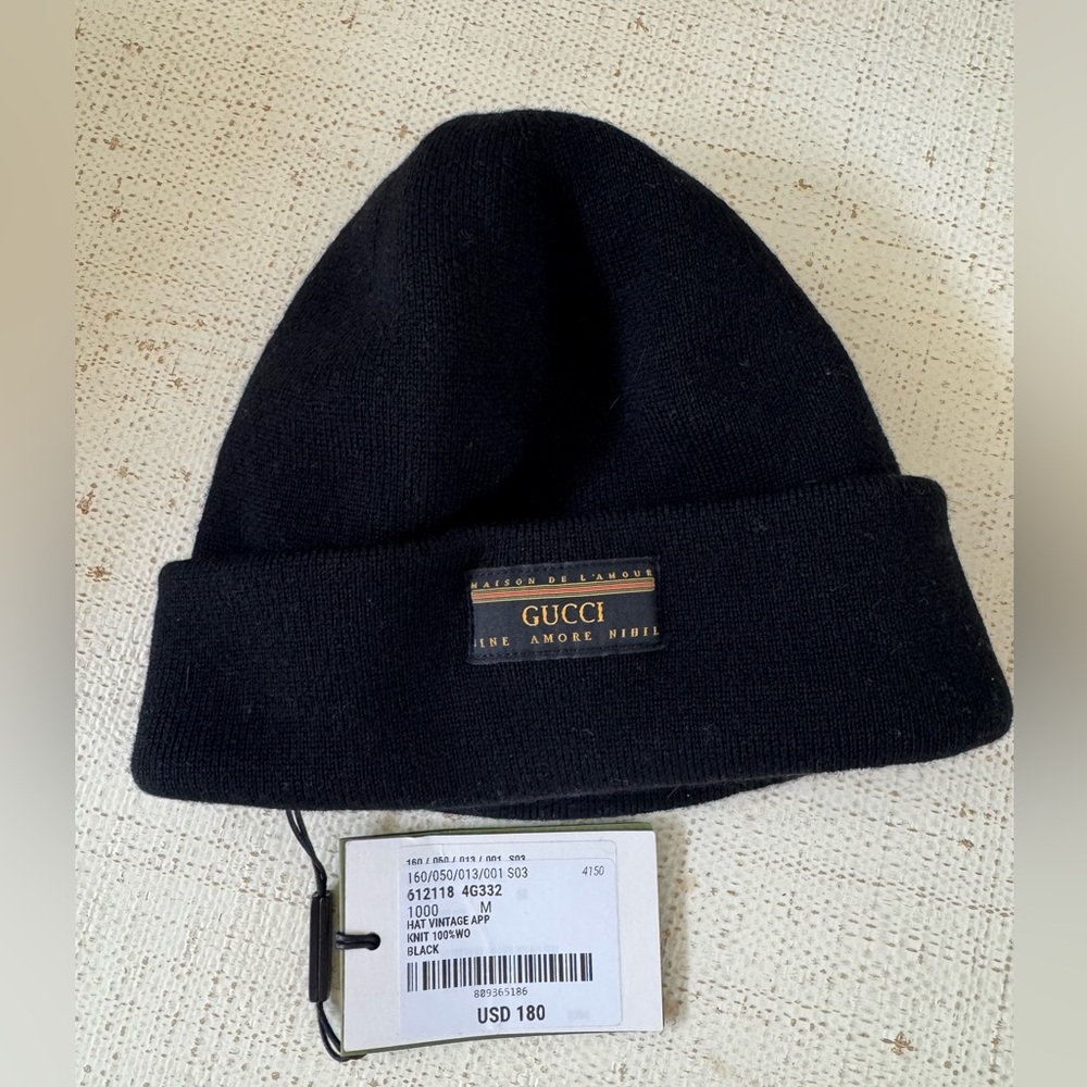 Kids Gucci Black Knit Hat